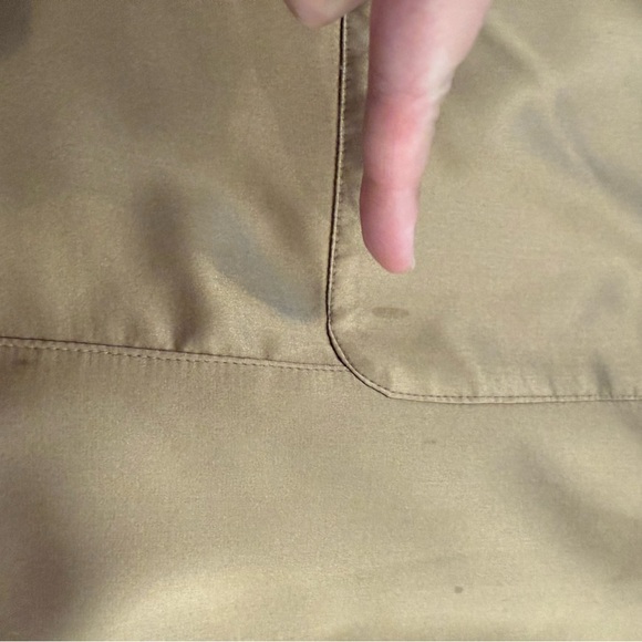 Chicos 100% Silk Pea Coat Jacket Women’s Large (2) Gold Tan Classic Elegant Luxe - Picture 8 of 10